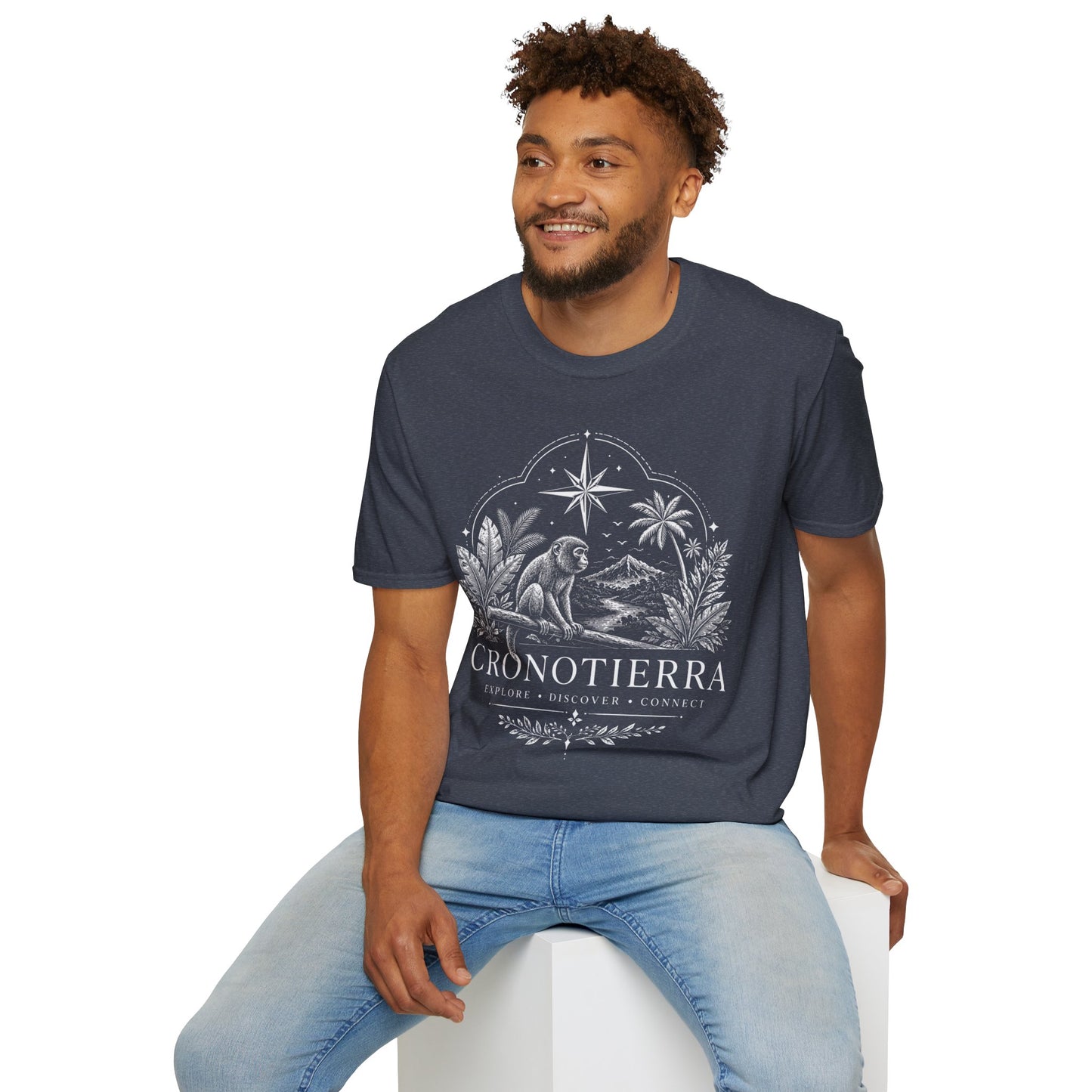 Adventure Monkey T-Shirt — 'Cronotierra' Vintage Jungle Compass Tee
