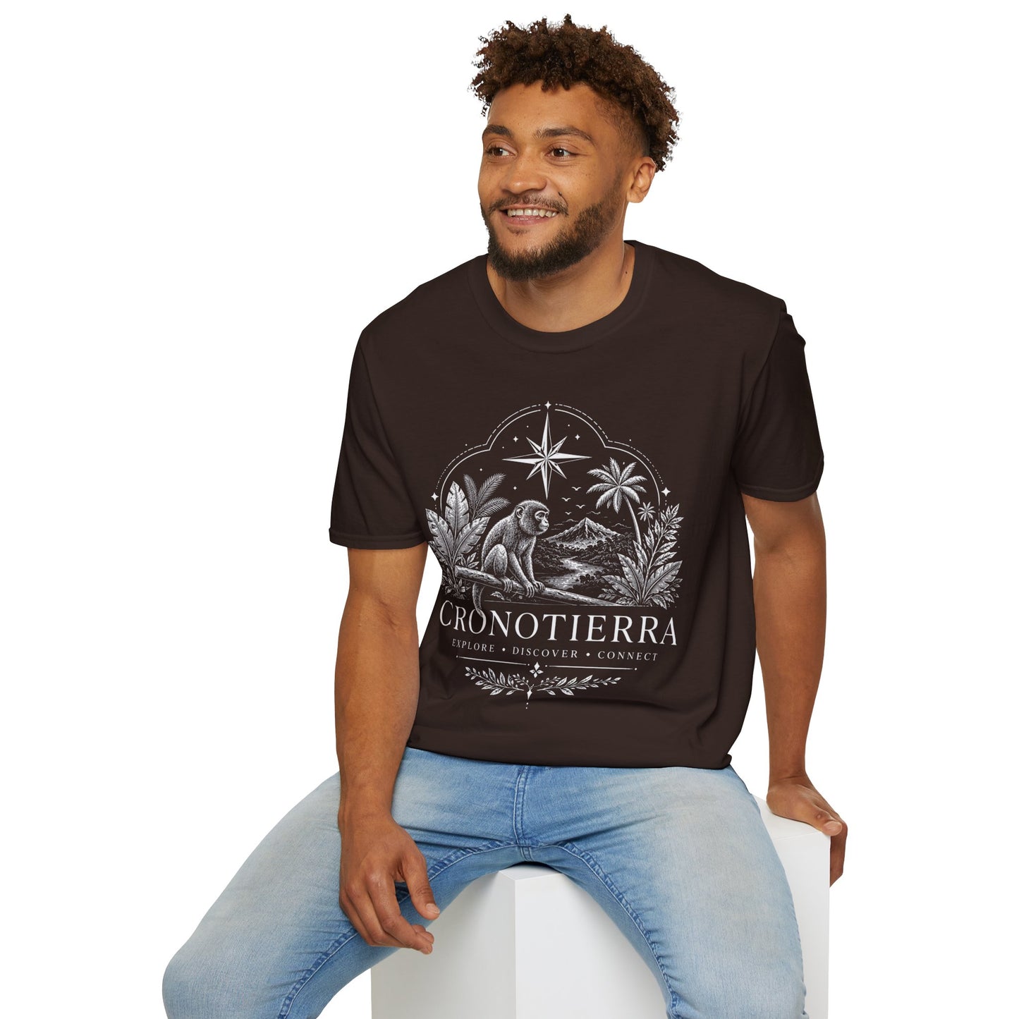Adventure Monkey T-Shirt — 'Cronotierra' Vintage Jungle Compass Tee