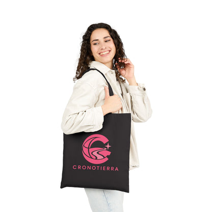 Cronotierra Pink Logo Tote Bag — Heavy Cotton Canvas Shopper