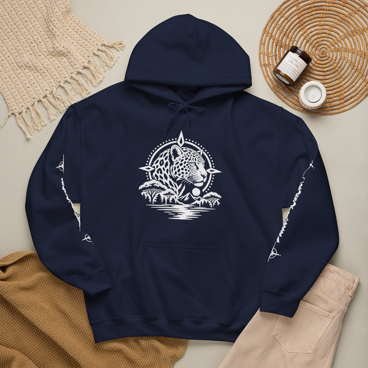 Jaguar Compass Hoodie – Cronotierra Adventure Graphic Sweatshirt