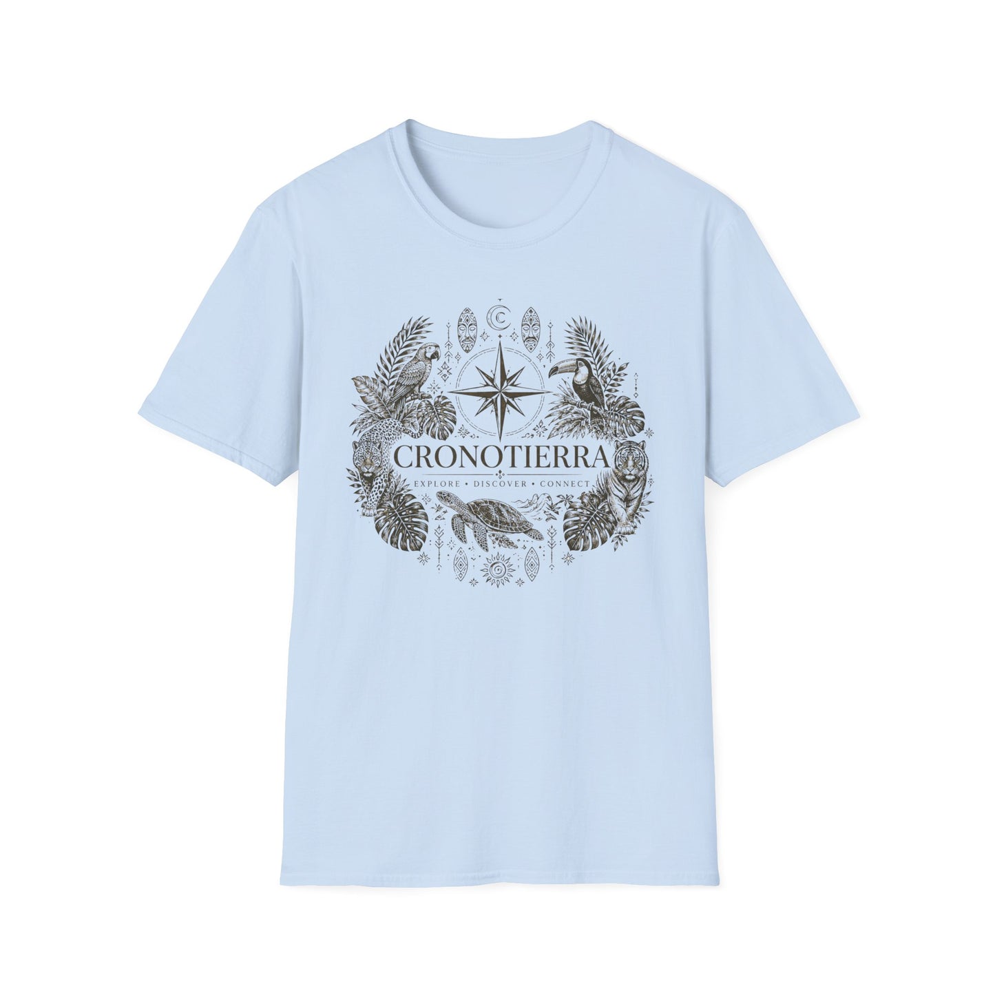 Cronotierra Compass Tee — Explore, Discover & Connect Graphic T-Shirt