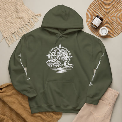 Jaguar Compass Hoodie – Cronotierra Adventure Graphic Sweatshirt