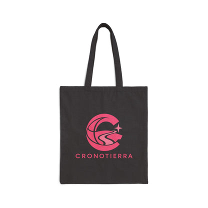 Cronotierra Pink Logo Tote Bag — Heavy Cotton Canvas Shopper