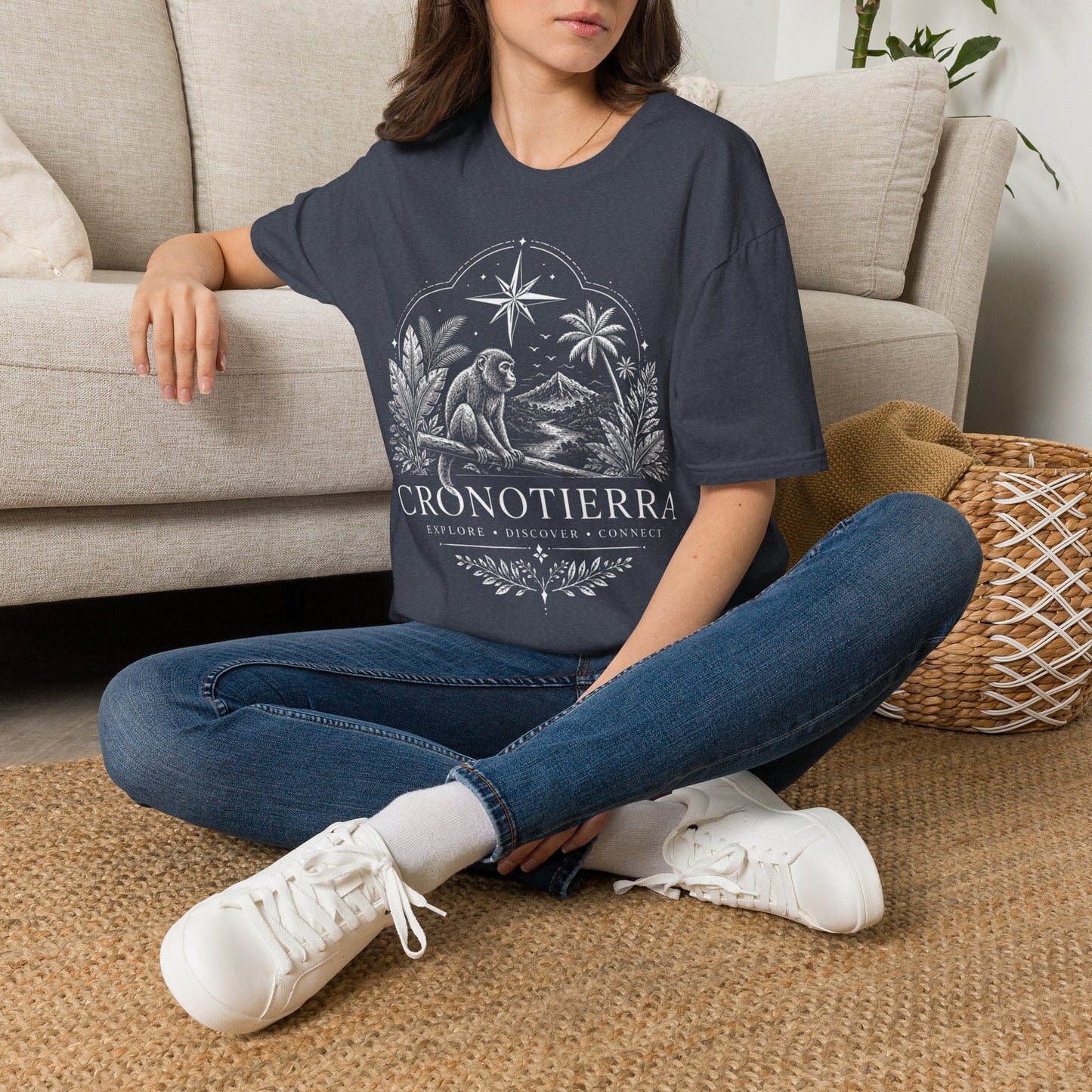 Adventure Monkey T-Shirt — 'Cronotierra' Vintage Jungle Compass Tee