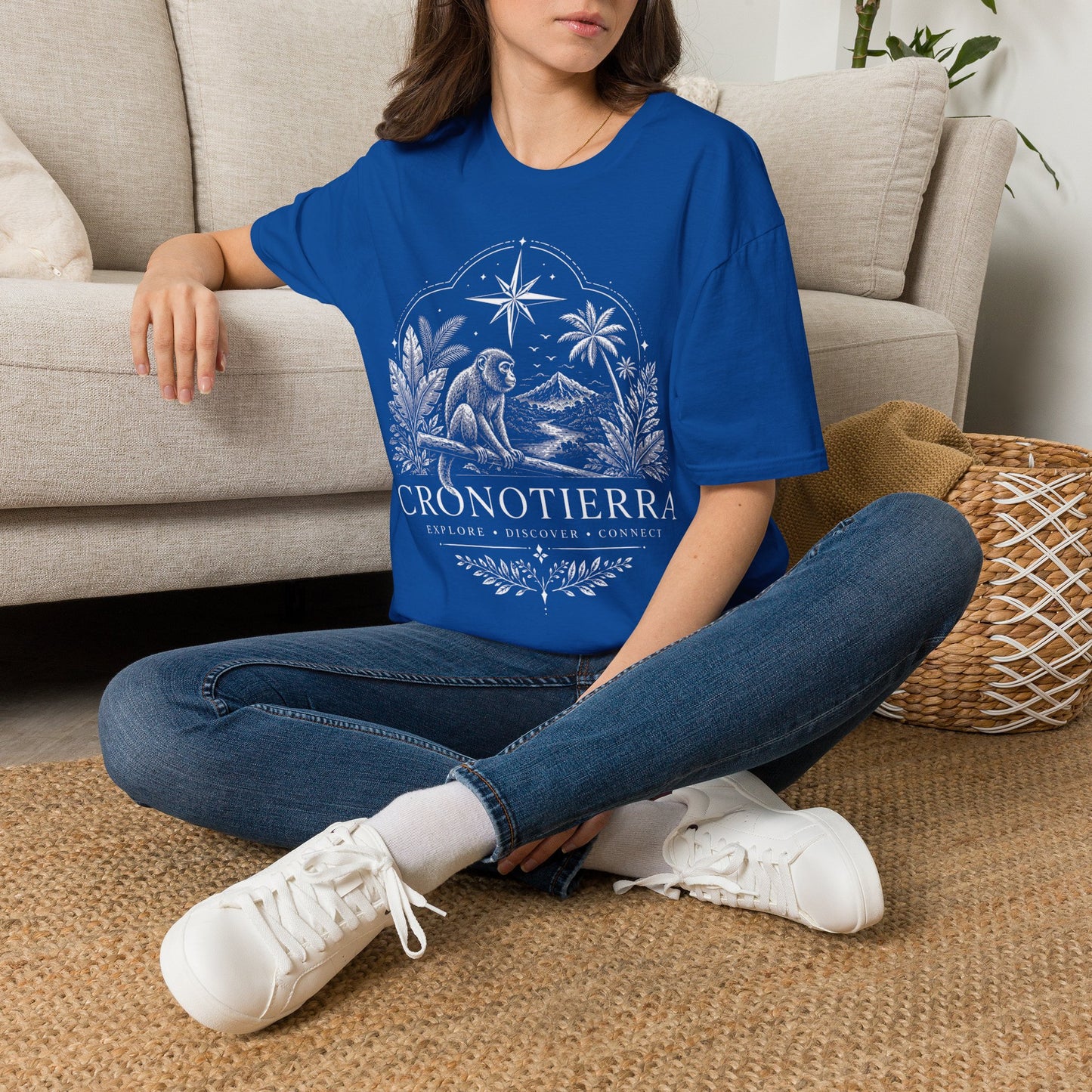 Adventure Monkey T-Shirt — 'Cronotierra' Vintage Jungle Compass Tee