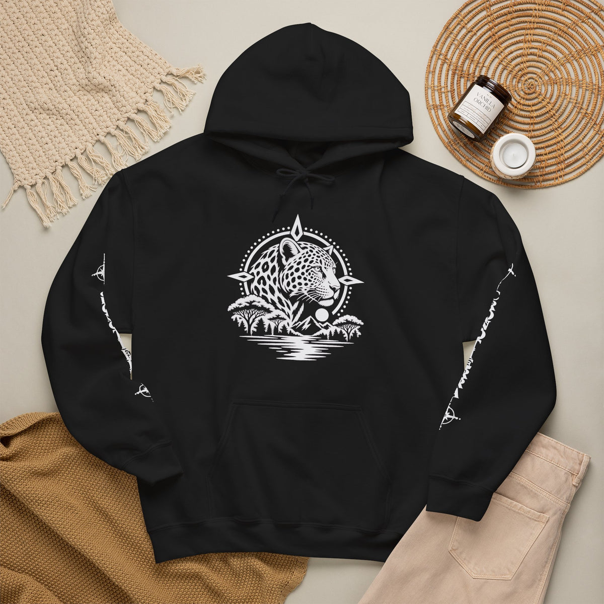 Jaguar Compass Hoodie – Cronotierra Adventure Graphic Sweatshirt