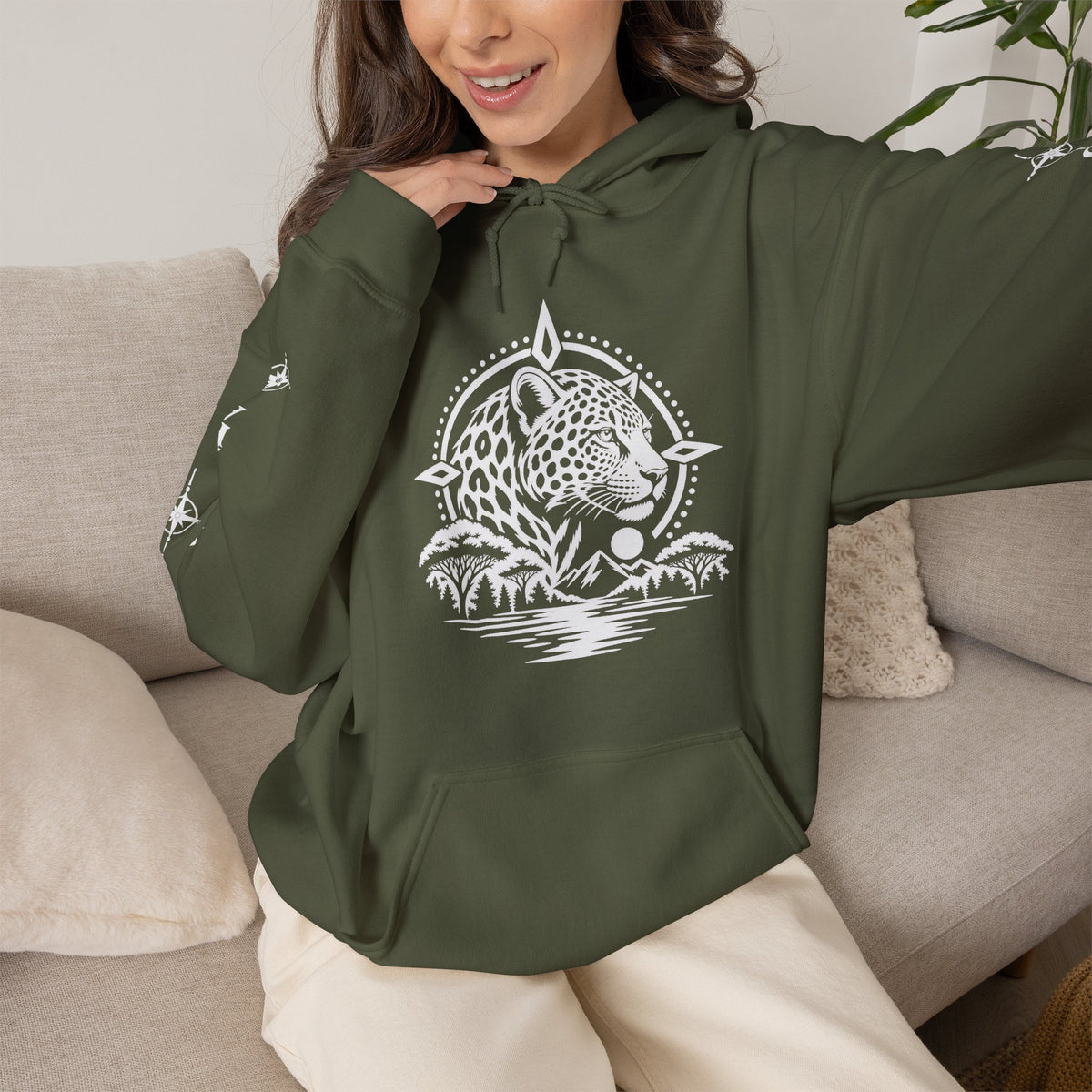 Jaguar Compass Hoodie – Cronotierra Adventure Graphic Sweatshirt