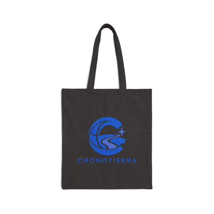 Cronotierra Blue Logo Tote Bag — Heavy Cotton Canvas Shopper
