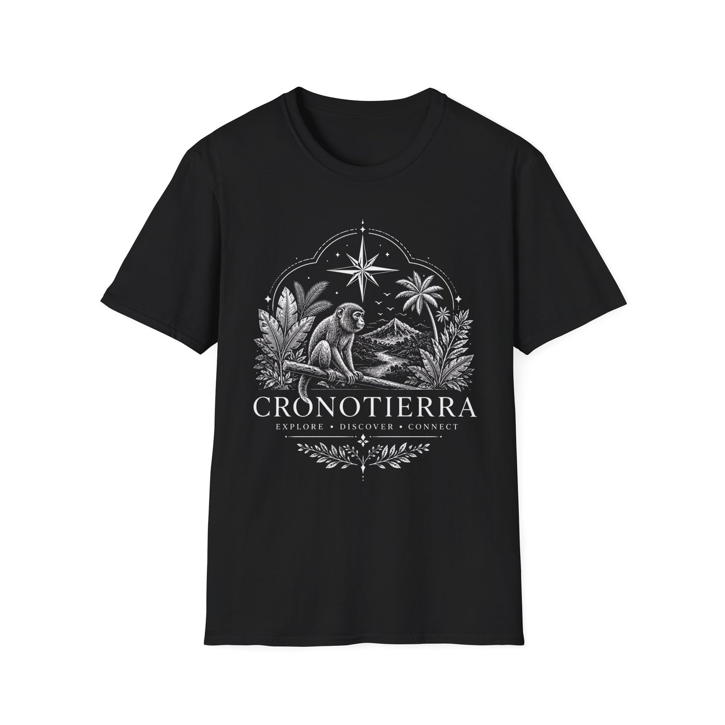Adventure Monkey T-Shirt — 'Cronotierra' Vintage Jungle Compass Tee
