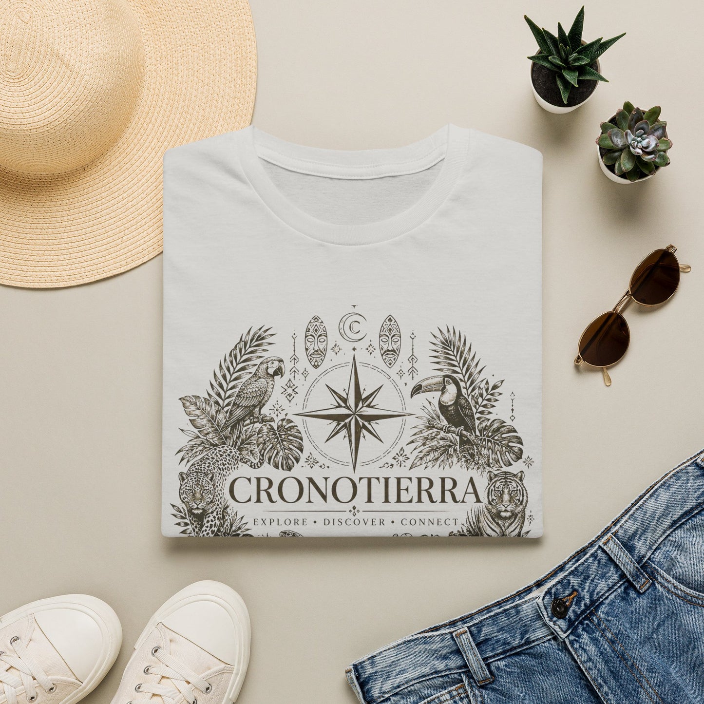 Cronotierra Compass Tee — Explore, Discover & Connect Graphic T-Shirt