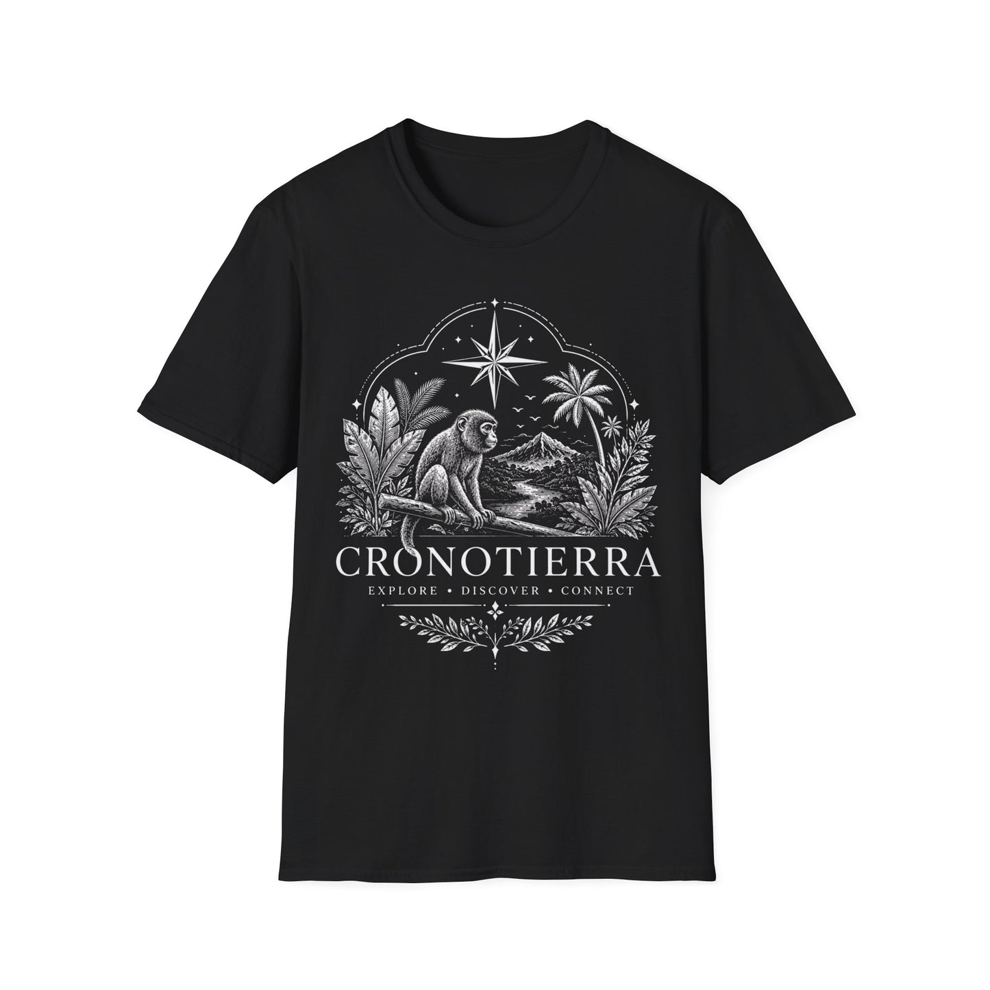 Adventure Monkey T-Shirt — 'Cronotierra' Vintage Jungle Compass Tee