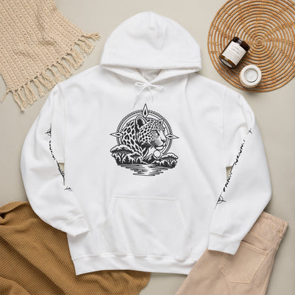 Jaguar Compass Hoodie – Cronotierra Adventure Graphic Sweatshirt