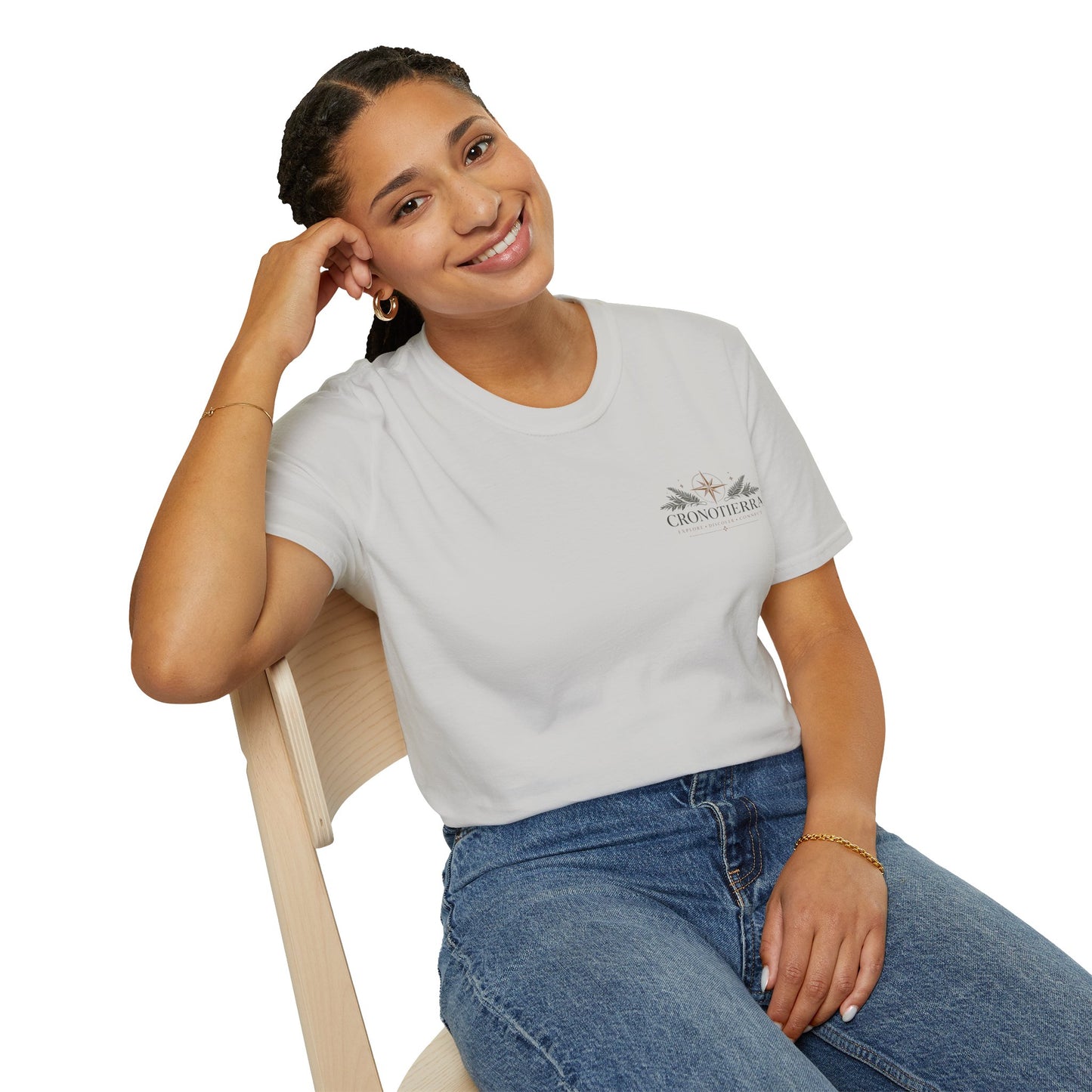 Cronotherapy Logo T‑Shirt — Minimal Sunrise Botanical Graphic Tee