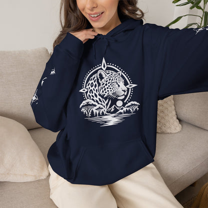 Jaguar Compass Hoodie – Cronotierra Adventure Graphic Sweatshirt