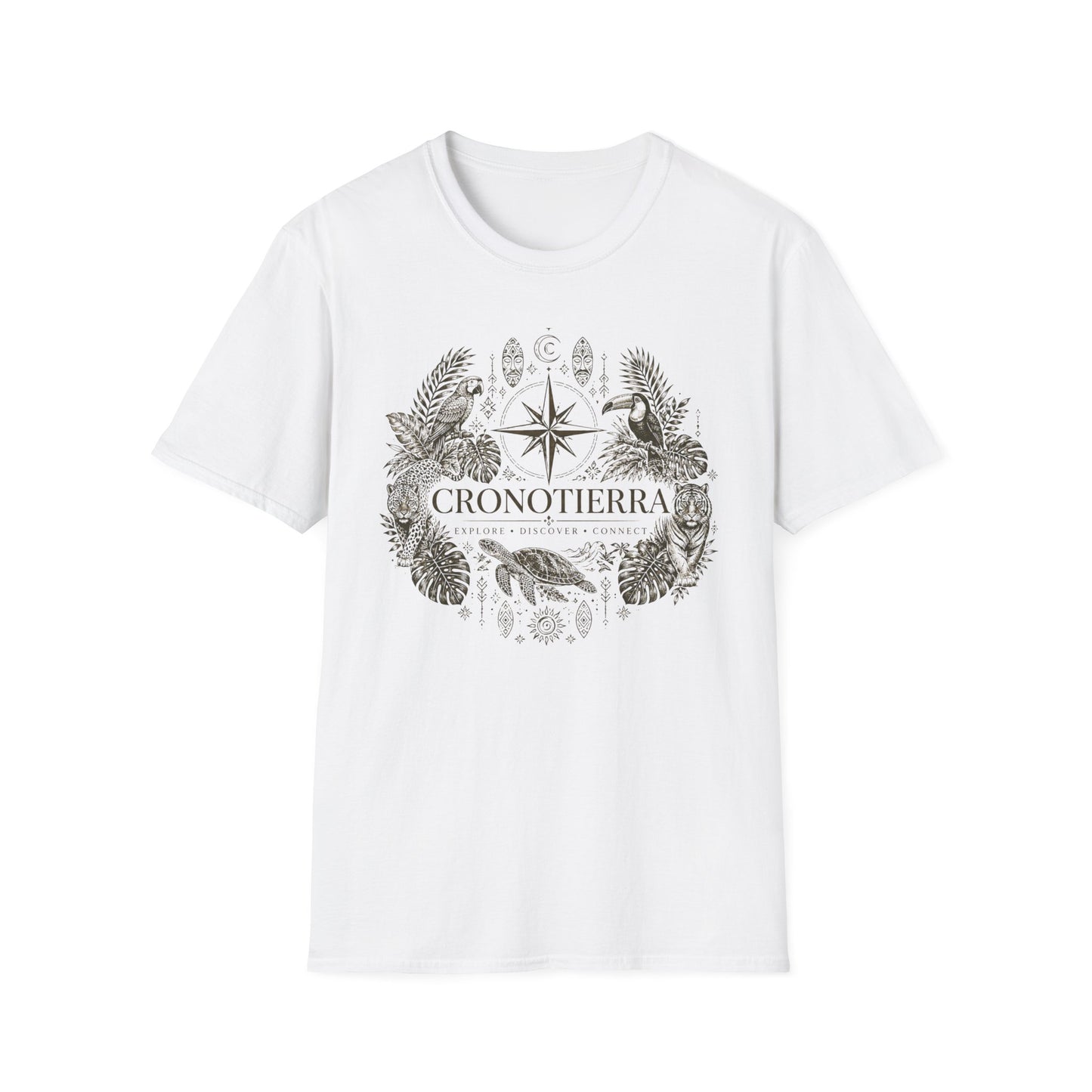Cronotierra Compass Tee — Explore, Discover & Connect Graphic T-Shirt