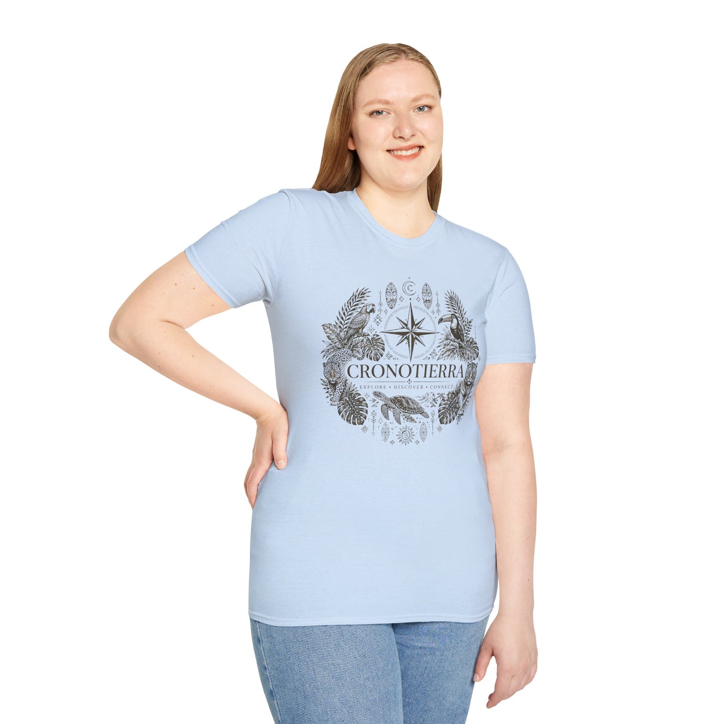 Cronotierra Compass Tee — Explore, Discover & Connect Graphic T-Shirt