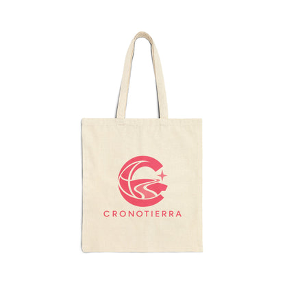 Cronotierra Pink Logo Tote Bag — Heavy Cotton Canvas Shopper