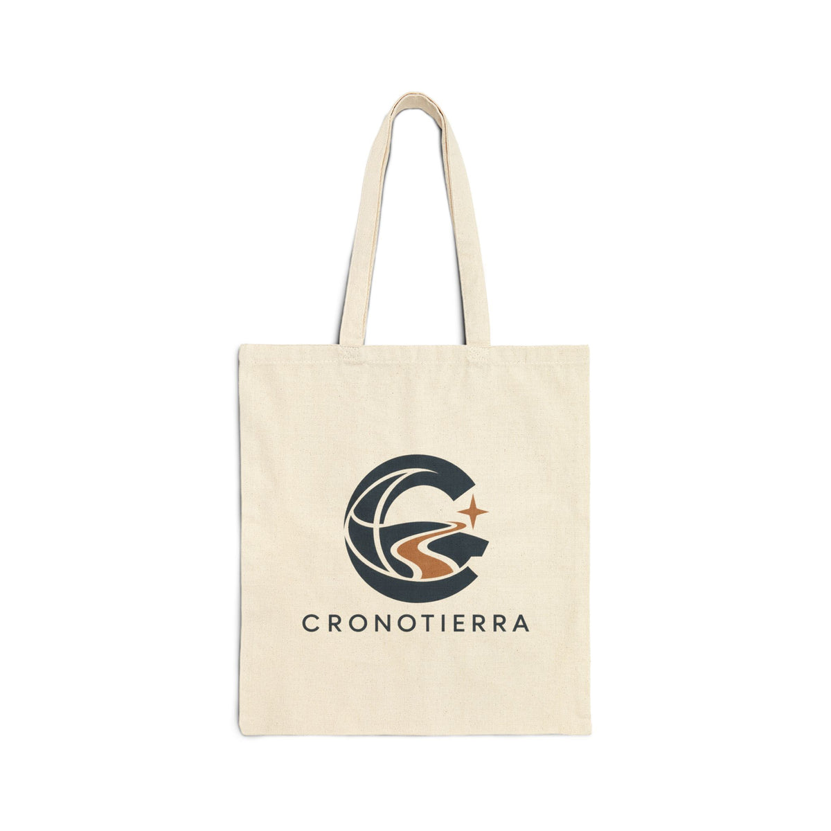 Cronotierra Black & White Logo Tote Bag — Heavy Cotton Canvas Shopper