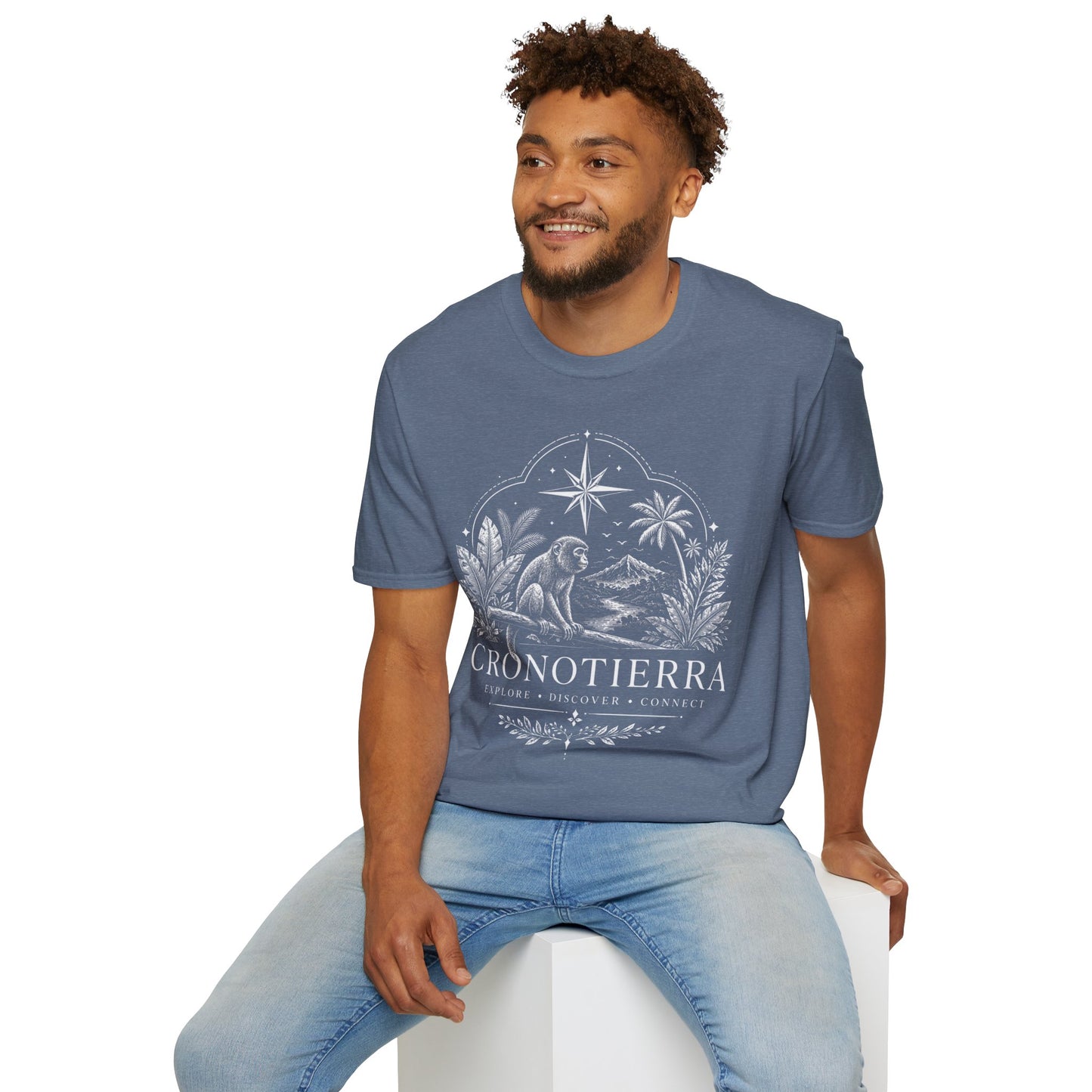 Adventure Monkey T-Shirt — 'Cronotierra' Vintage Jungle Compass Tee