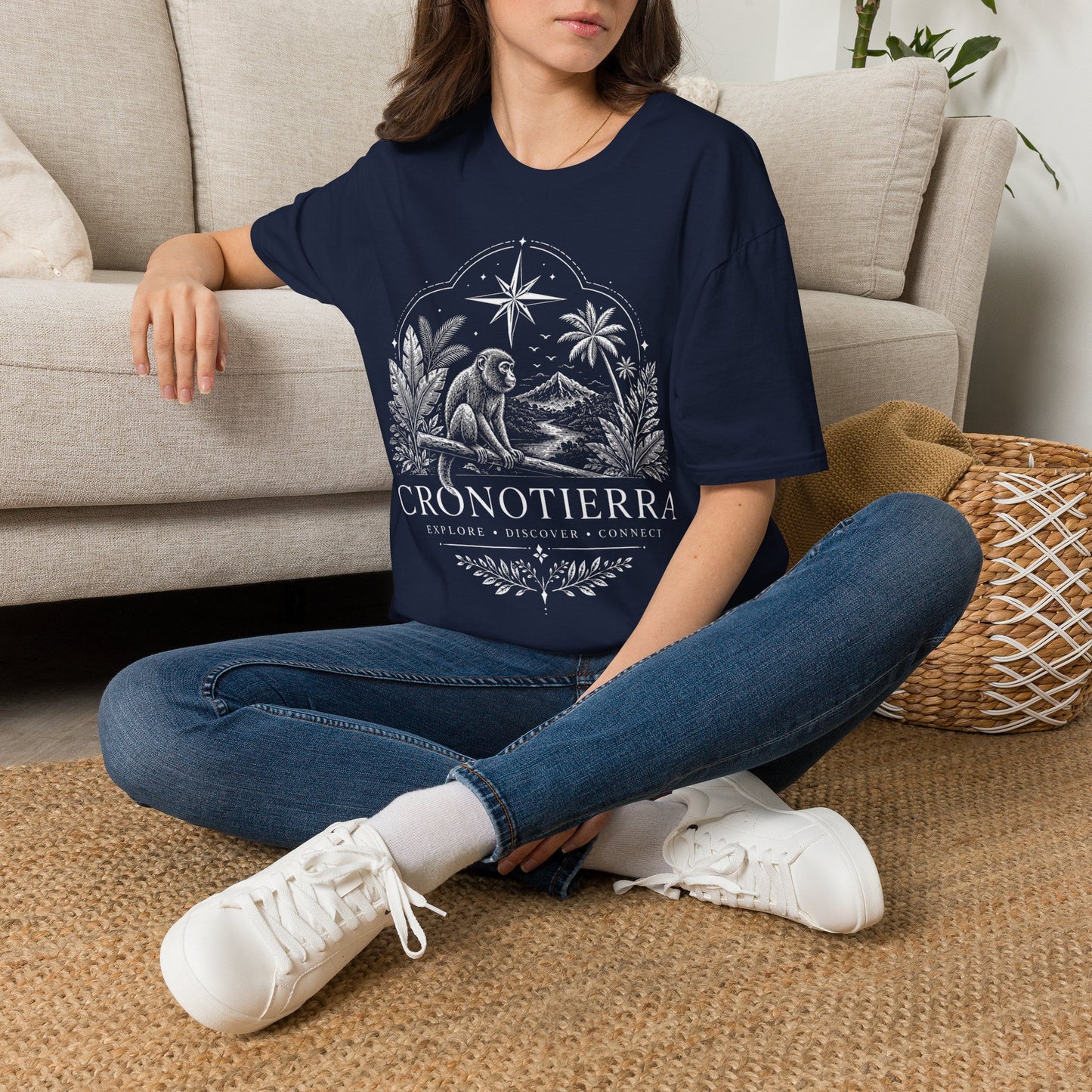 Adventure Monkey T-Shirt — 'Cronotierra' Vintage Jungle Compass Tee
