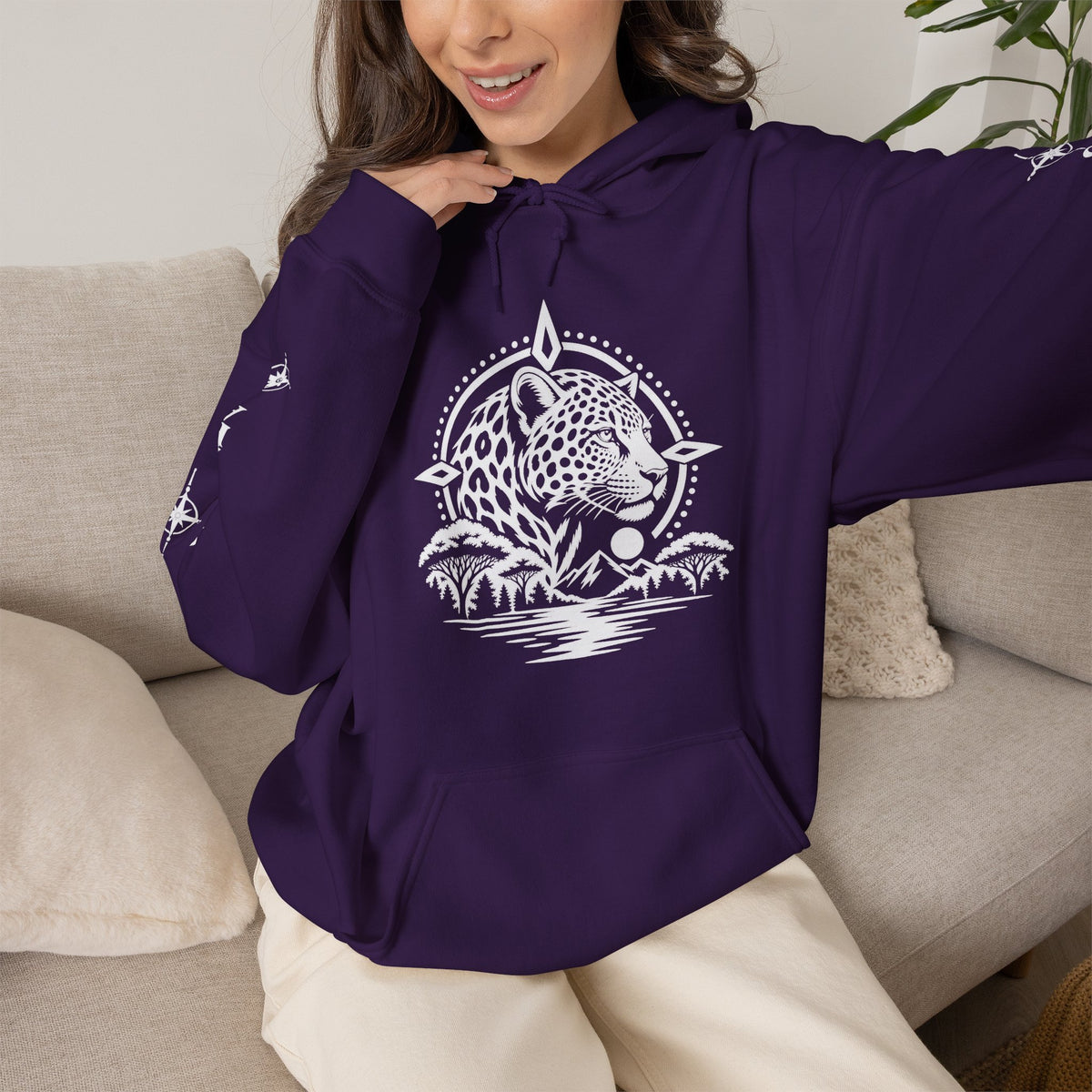 Jaguar Compass Hoodie – Cronotierra Adventure Graphic Sweatshirt