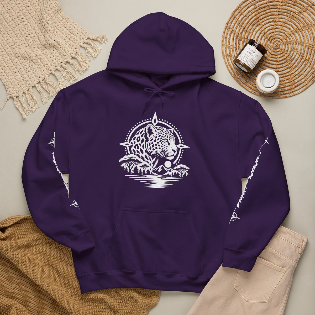 Jaguar Compass Hoodie – Cronotierra Adventure Graphic Sweatshirt