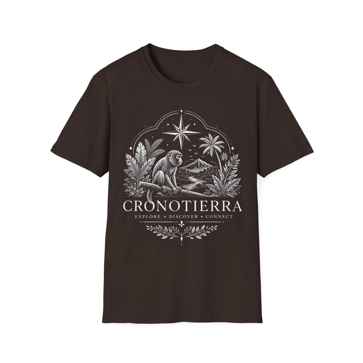 Adventure Monkey T-Shirt — 'Cronotierra' Vintage Jungle Compass Tee