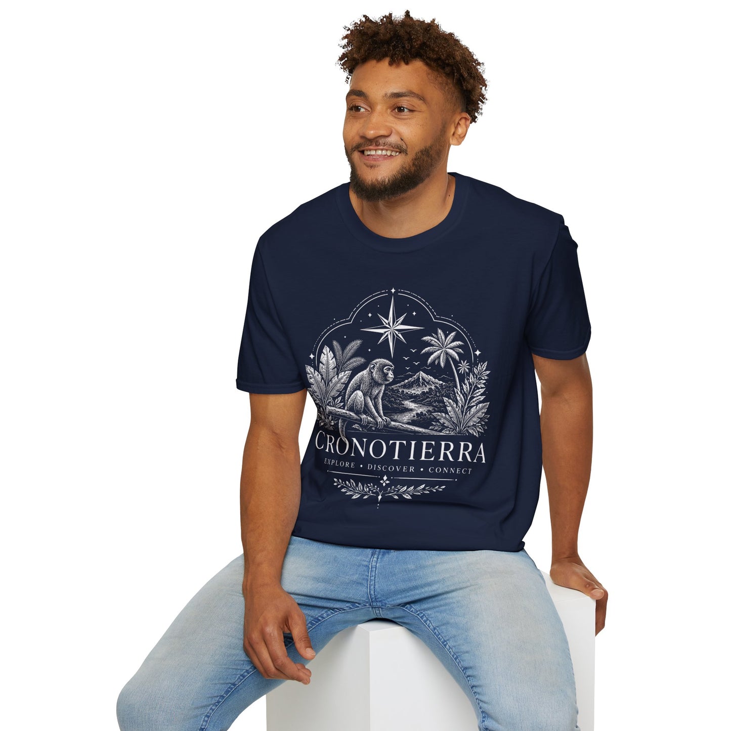 Adventure Monkey T-Shirt — 'Cronotierra' Vintage Jungle Compass Tee