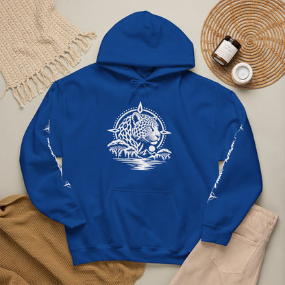Jaguar Compass Hoodie – Cronotierra Adventure Graphic Sweatshirt