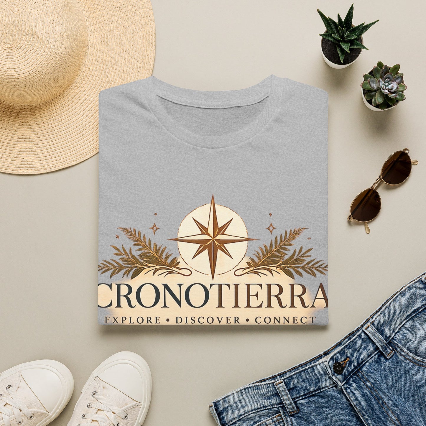 Cronotierra Compass T-Shirt — Explore • Discover • Connect