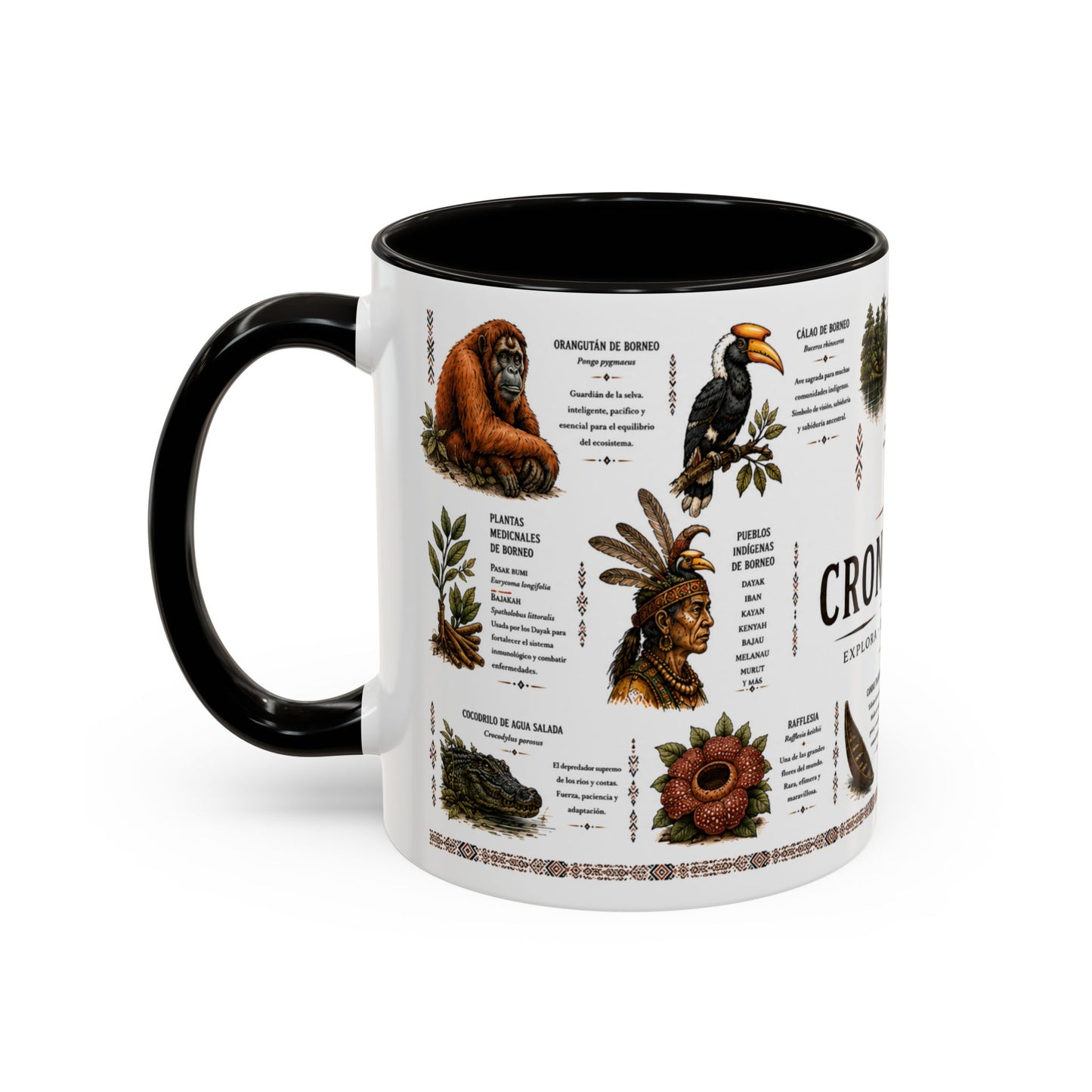 Cronotierra Borneo Ceramic Mug | Jungle Exploration & Tribal Spirit (11oz/15oz)