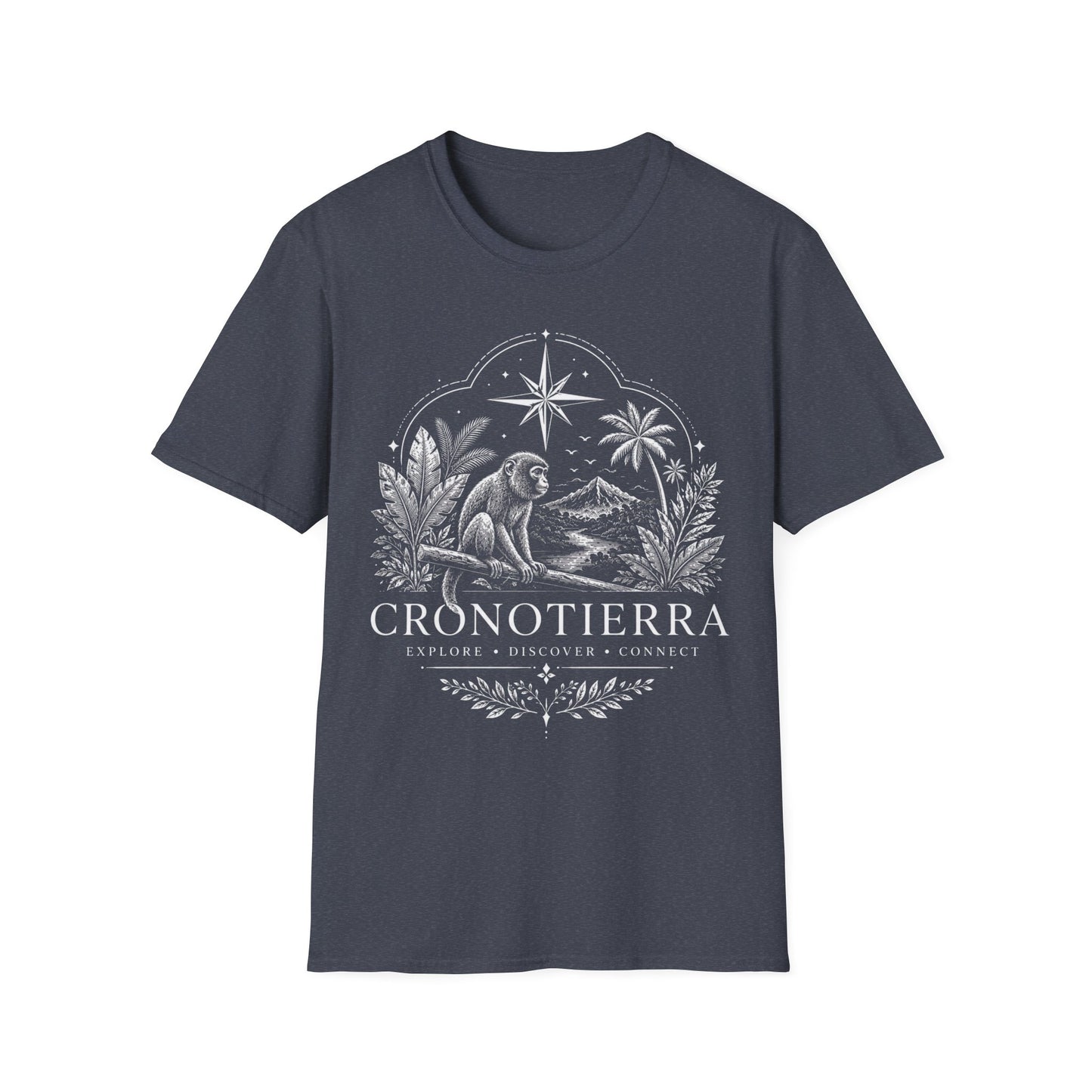 Adventure Monkey T-Shirt — 'Cronotierra' Vintage Jungle Compass Tee
