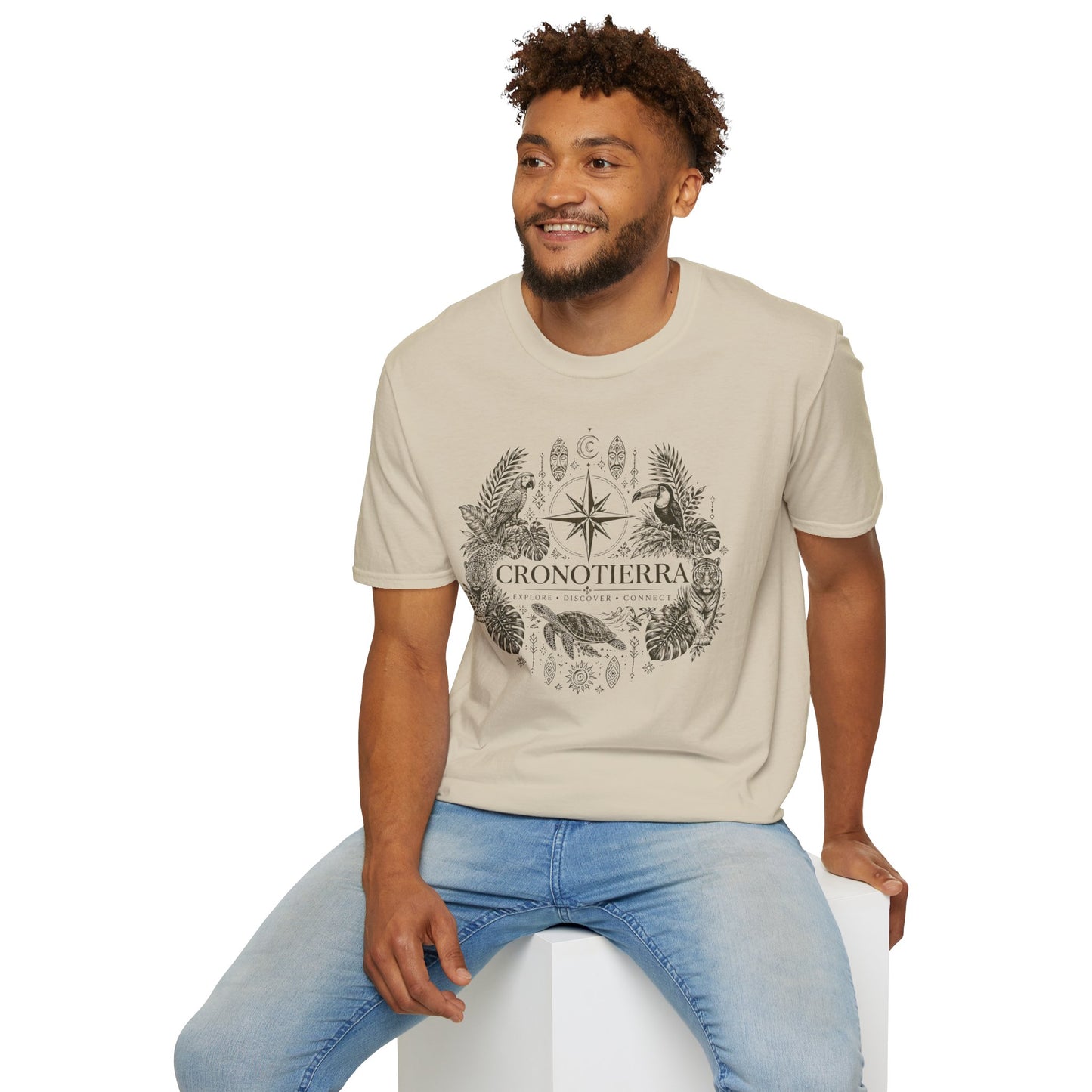 Cronotierra Compass Tee — Explore, Discover & Connect Graphic T-Shirt