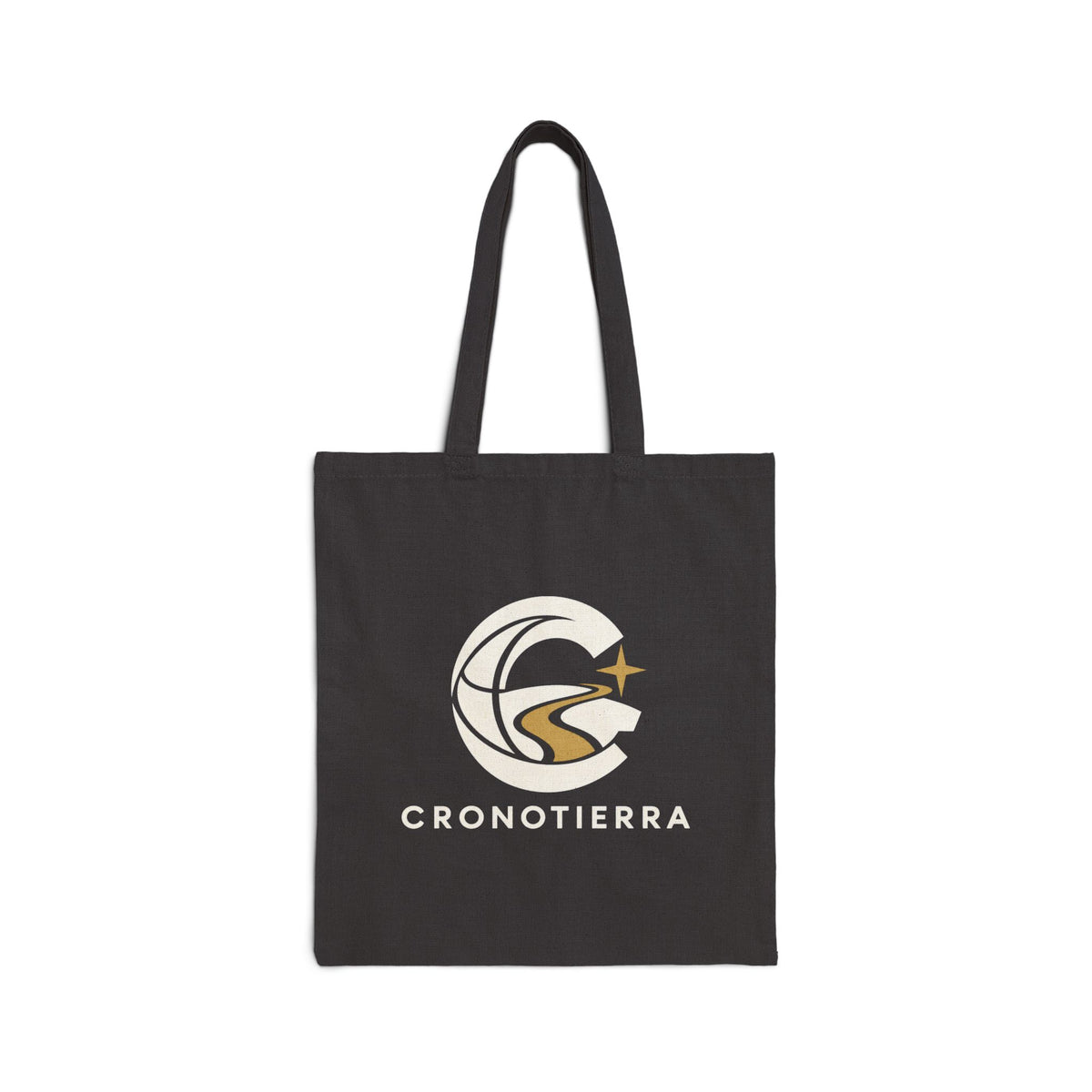 Cronotierra Black & White Logo Tote Bag — Heavy Cotton Canvas Shopper