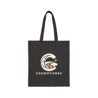 Cronotierra Black & White Logo Tote Bag — Heavy Cotton Canvas Shopper