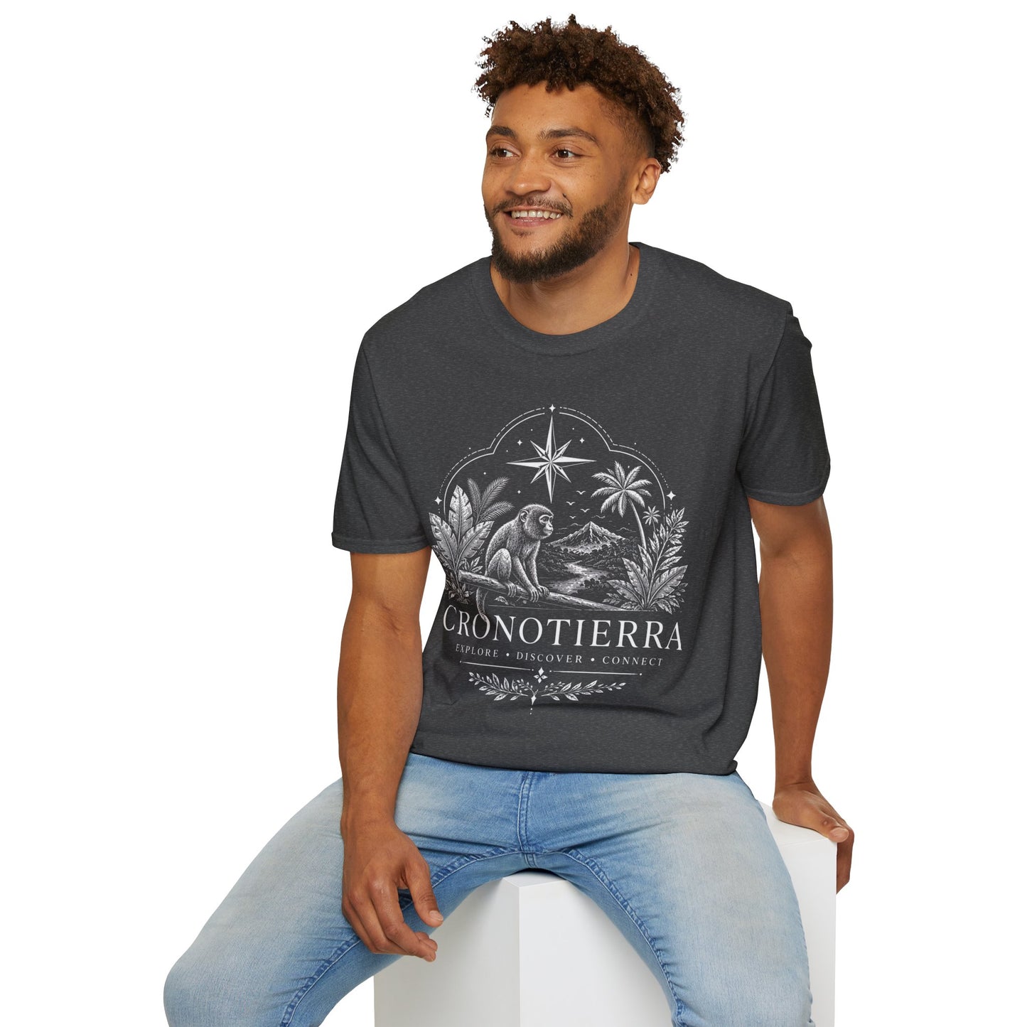 Adventure Monkey T-Shirt — 'Cronotierra' Vintage Jungle Compass Tee