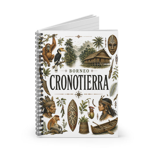 Cronotierra Borneo Expedition Spiral Notebook — Vintage Tropical Travel Journal