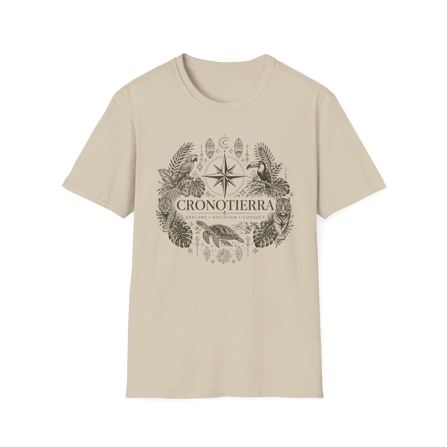 Cronotierra Compass Tee — Explore, Discover & Connect Graphic T-Shirt