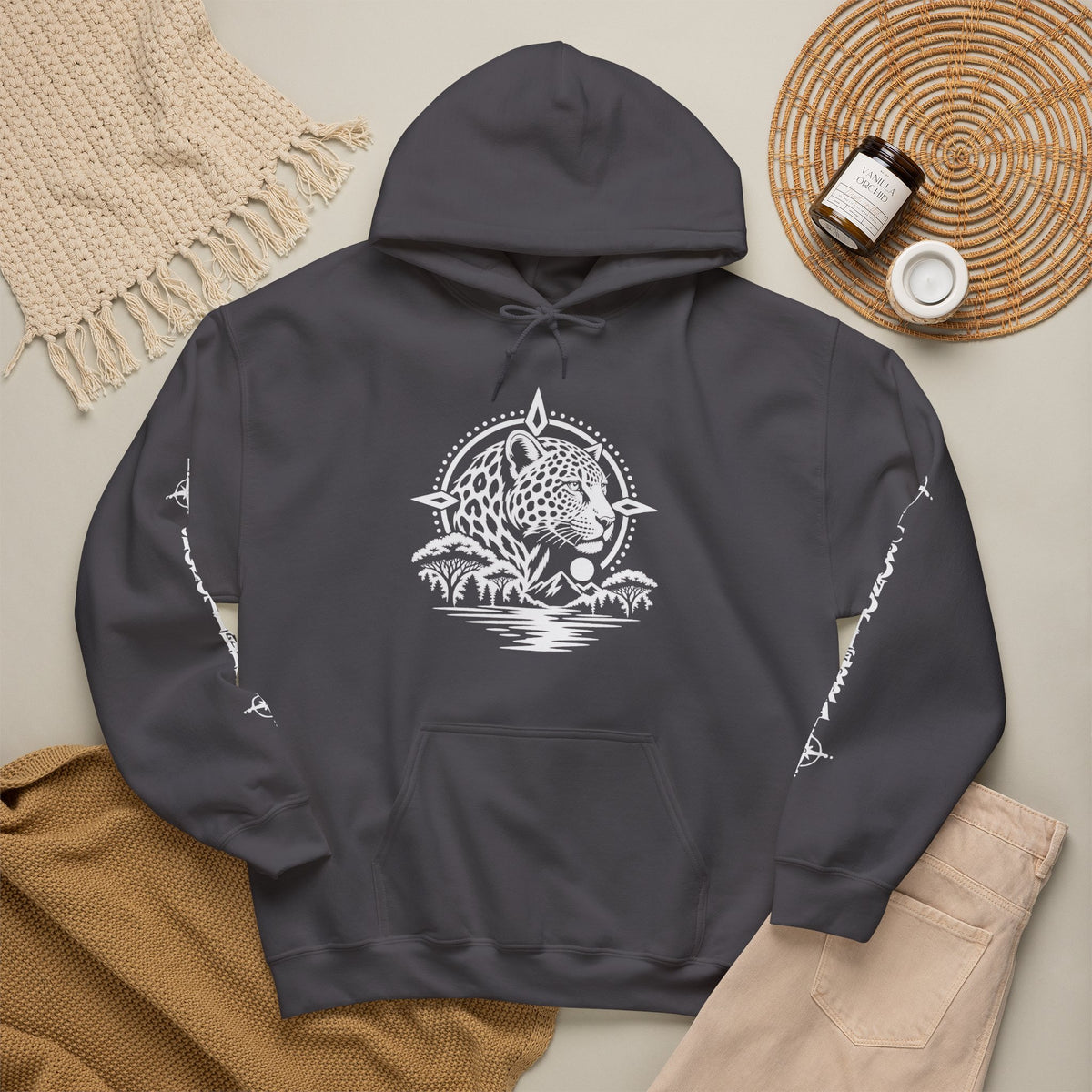 Jaguar Compass Hoodie – Cronotierra Adventure Graphic Sweatshirt