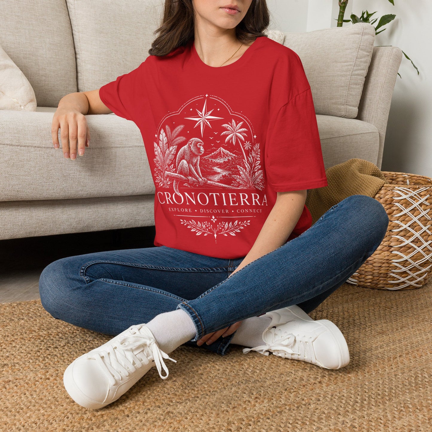 Adventure Monkey T-Shirt — 'Cronotierra' Vintage Jungle Compass Tee