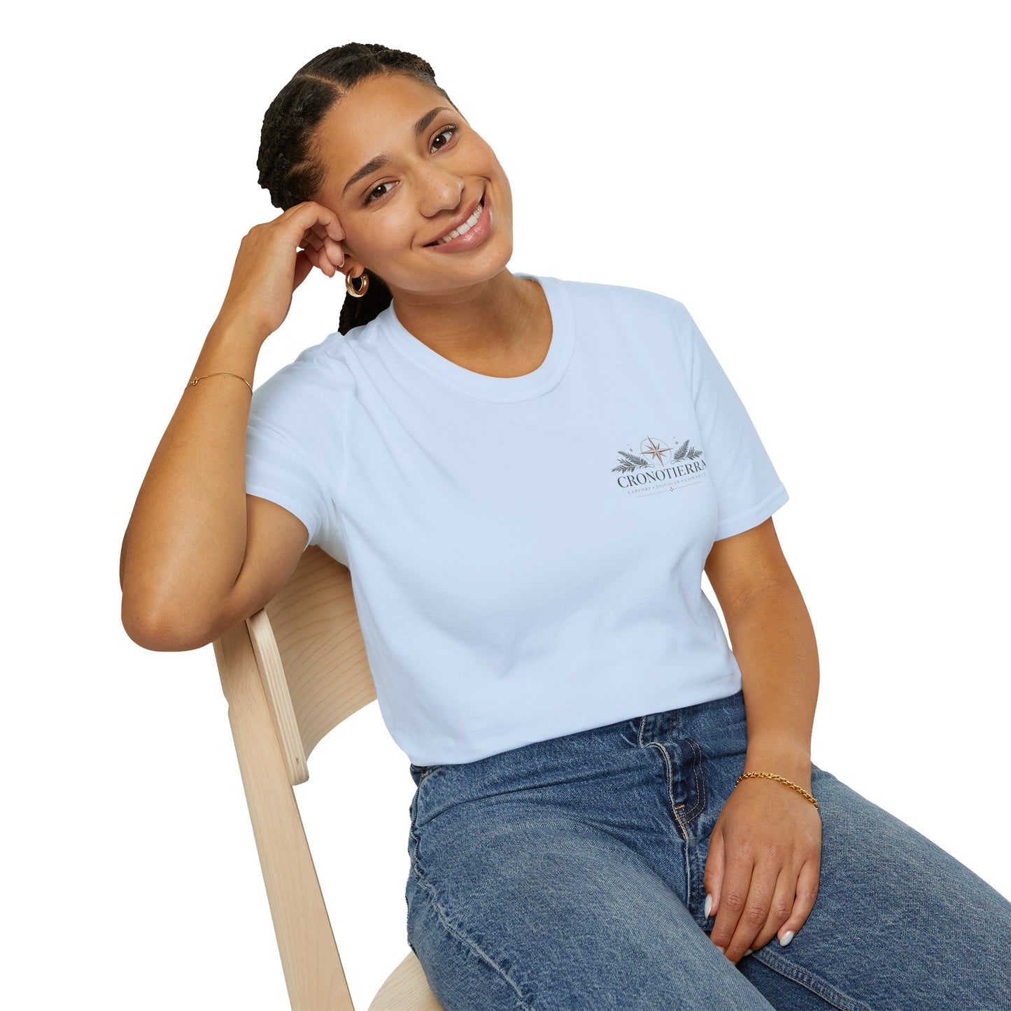 Cronotherapy Logo T‑Shirt — Minimal Sunrise Botanical Graphic Tee