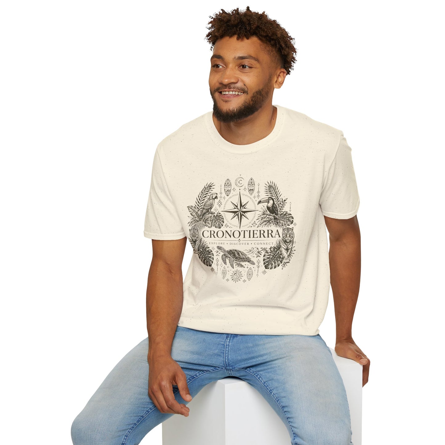 Cronotierra Compass Tee — Explore, Discover & Connect Graphic T-Shirt