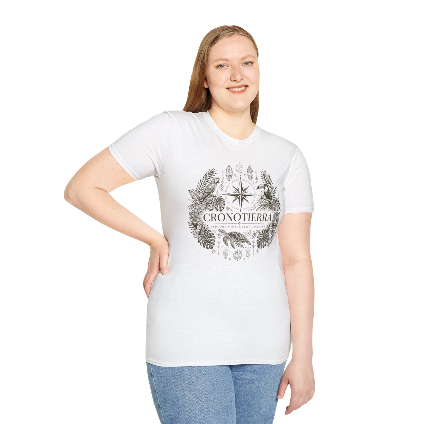Cronotierra Compass Tee — Explore, Discover & Connect Graphic T-Shirt