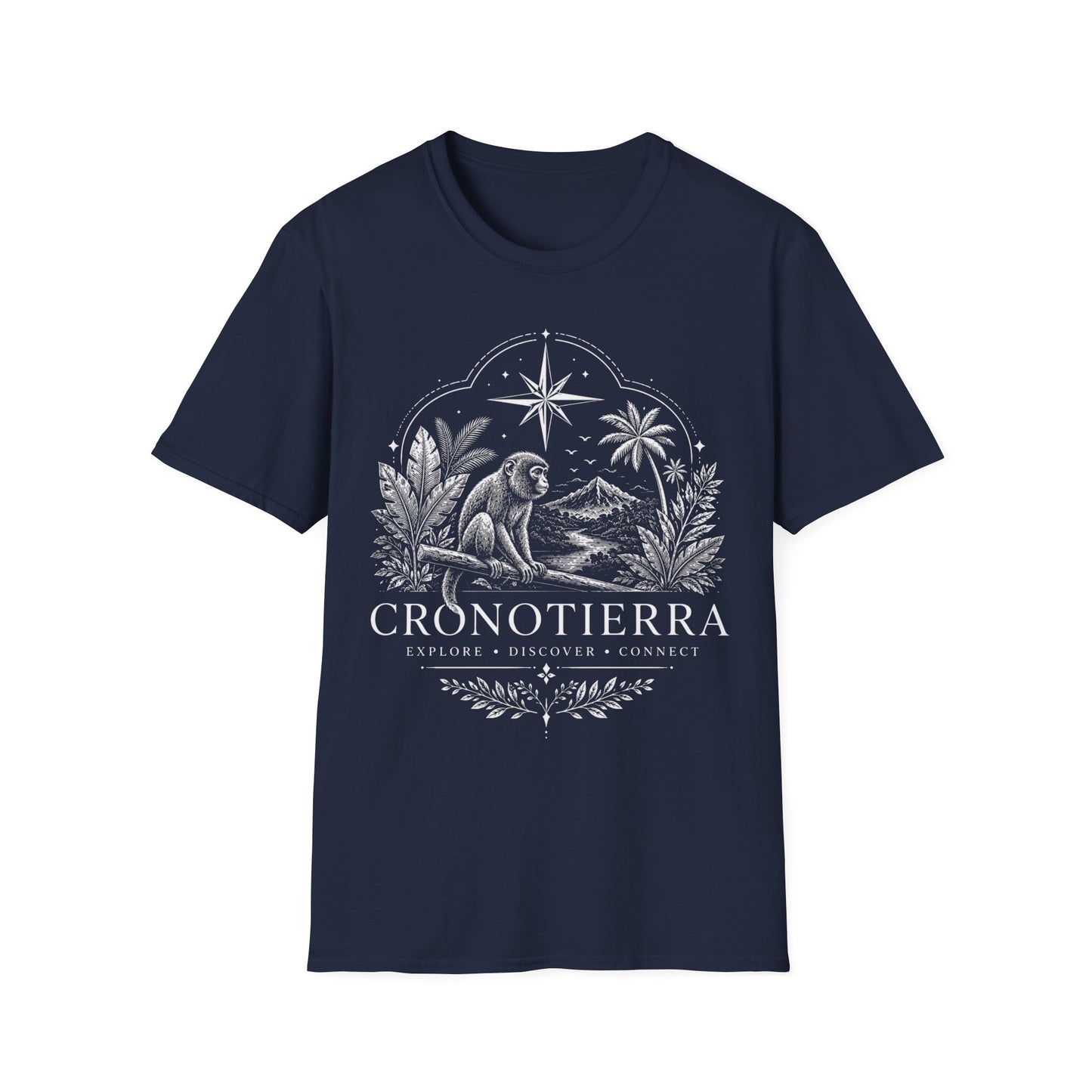 Adventure Monkey T-Shirt — 'Cronotierra' Vintage Jungle Compass Tee