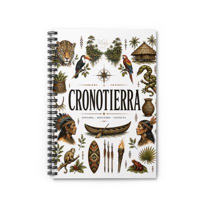 Cronotierra Jungle-Themed Spiral Notebook – Ruled Travel Journal