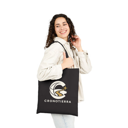 Cronotierra Black & White Logo Tote Bag — Heavy Cotton Canvas Shopper