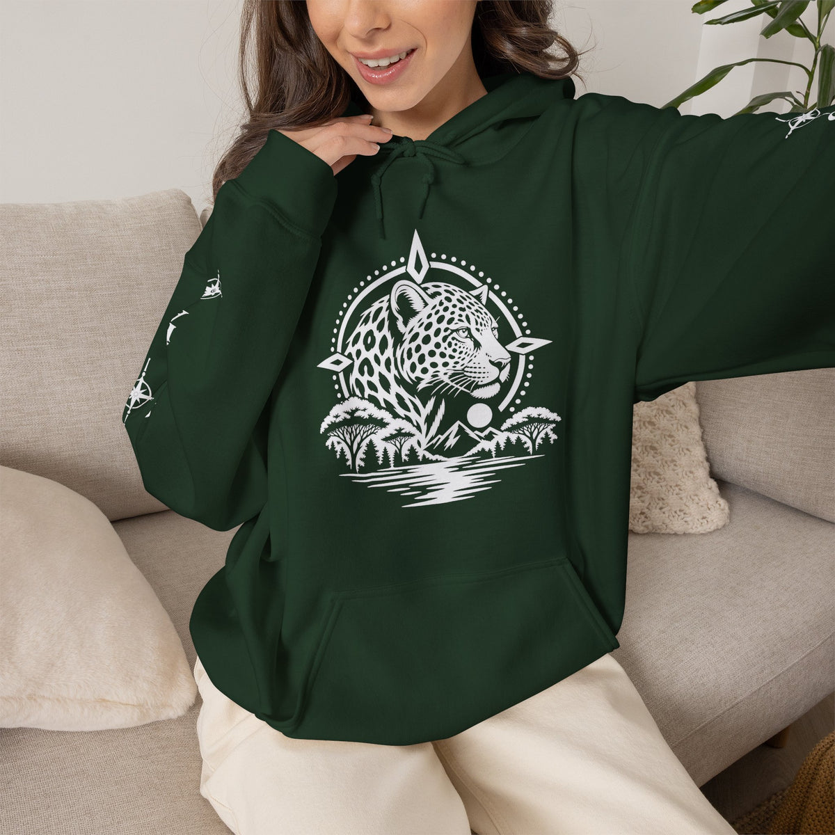 Jaguar Compass Hoodie – Cronotierra Adventure Graphic Sweatshirt