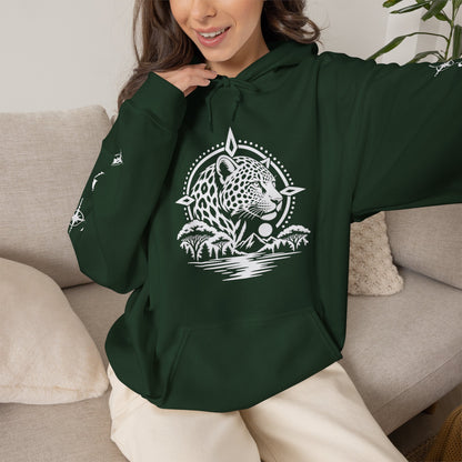 Jaguar Compass Hoodie – Cronotierra Adventure Graphic Sweatshirt