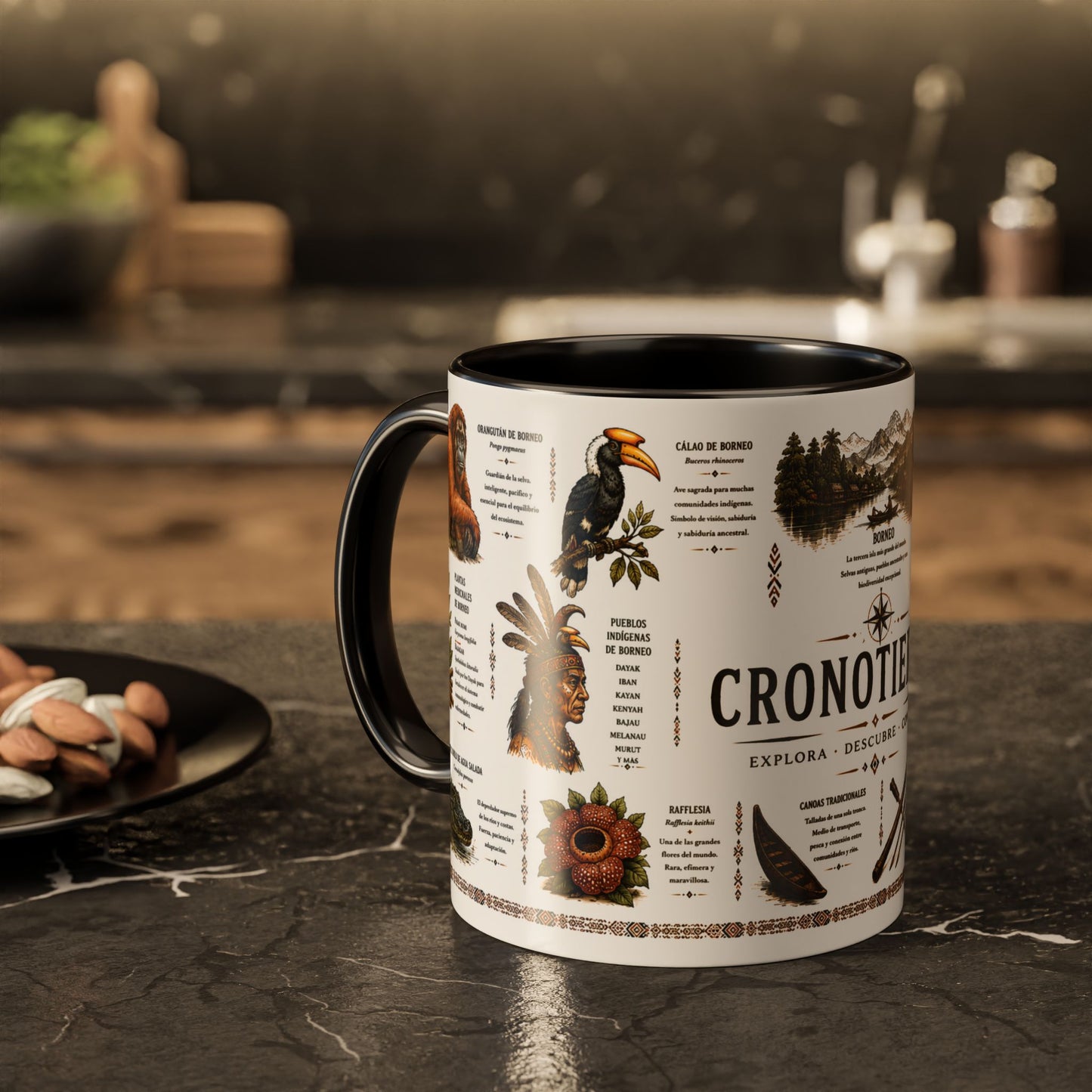 Cronotierra Borneo Ceramic Mug | Jungle Exploration & Tribal Spirit (11oz/15oz)