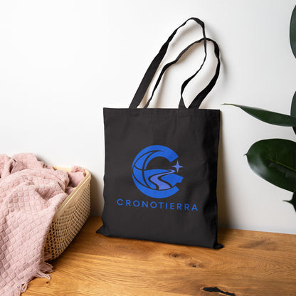 Cronotierra Blue Logo Tote Bag — Heavy Cotton Canvas Shopper